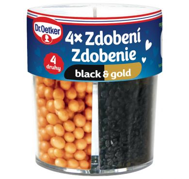 Zdobenie 4 druhy black&gold
