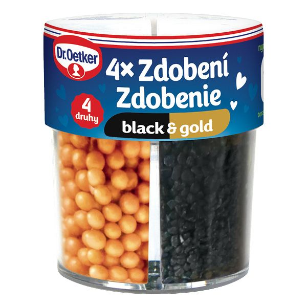 Zdobenie 4 druhy black&gold