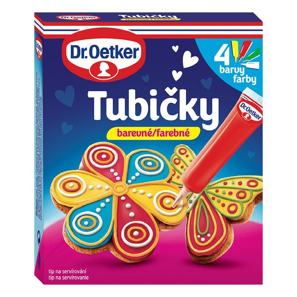 Tubičky farebné 4 farby 76g